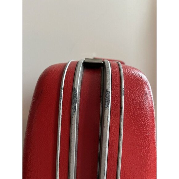 Samsonite Vintage 1960s Red Hard Shell Handheld Carry-on Luggage - Picture 7 of 16